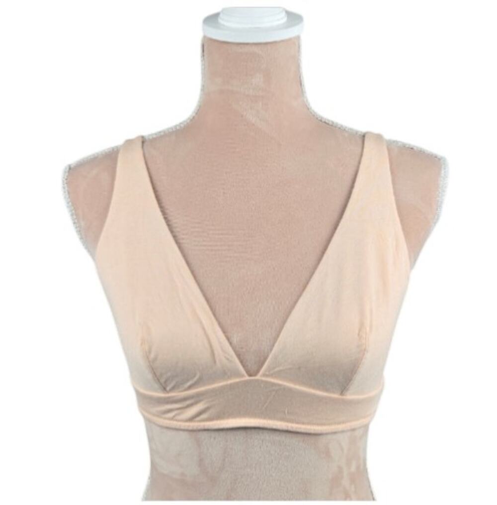Lively Plunge Bralette Adjustable Hook Eye Closure Beige Large